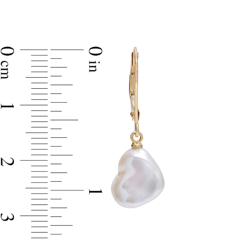 Cultured Freshwater Pearl Drop Earrings in 10K Gold