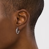 Thumbnail Image 1 of Blue Sapphire Twist Hoop Earrings in 10K White Gold