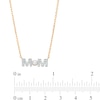 3.5-4.0mm Button Freshwater Cultured Pearl and White Lab-Created Sapphire "MOM" Necklace in 10K Gold