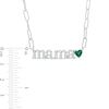 5.0mm Heart-Shaped Lab-Created Emerald and White Lab-Created Sapphire "mama" Necklace in Sterling Silver
