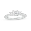 Thumbnail Image 0 of 1.00 CT. T.W. Princess-Cut Diamond Past Present Future® Engagement Ring in 14K White Gold (I/I2)