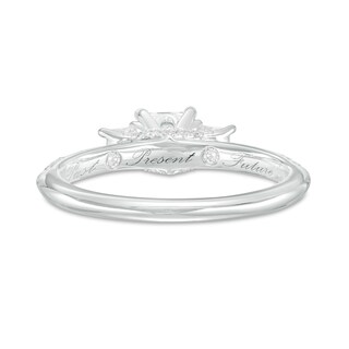 1.00 CT. T.W. Princess-Cut Diamond Past Present Future® Engagement Ring in 14K White Gold (I/I2)