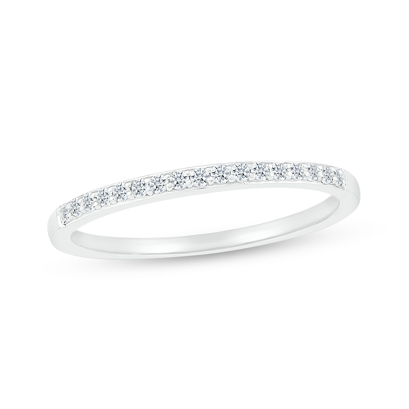 3.0mm Pink and White Lab-Created Sapphire Alternating "MOM" Triple Row Band in Sterling Silver