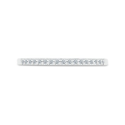 3.0mm Pink and White Lab-Created Sapphire Alternating "MOM" Triple Row Band in Sterling Silver