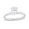 Thumbnail Image 0 of 1.00 CT. Certified Oval Diamond Solitaire Engagement Ring in 14K White Gold (I/I2)