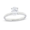 Thumbnail Image 1 of 1.00 CT. Certified Oval Diamond Solitaire Engagement Ring in 14K White Gold (I/I2)