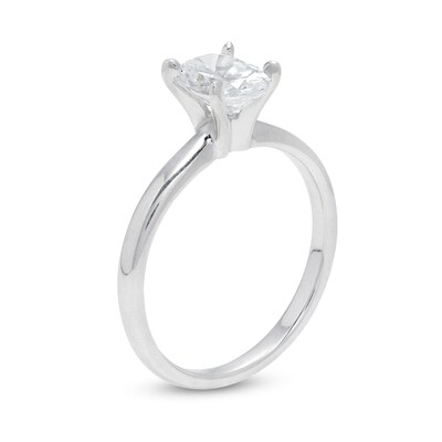 1.00 CT. Certified Oval Diamond Solitaire Engagement Ring in 14K White Gold (I/I2)