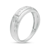 Thumbnail Image 2 of Men's 0.23 CT. T.W. Square-Cut Diamond Five Stone Wedding Band in 10K White Gold