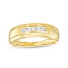Thumbnail Image 0 of Men's 0.23 CT. T.W. Square-Cut Diamond Five Stone Wedding Band in 10K Gold
