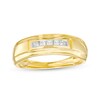 Thumbnail Image 0 of Men's 0.23 CT. T.W. Square-Cut Diamond Five Stone Wedding Band in 10K Gold