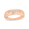 Thumbnail Image 0 of Men's 0.23 CT. T.W. Square-Cut Diamond Five Stone Wedding Band in 10K Rose Gold