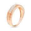 Thumbnail Image 2 of Men's 0.18 CT. T.W. Diamond Nine Stone Vintage-Style Wedding Band in 10K Rose Gold