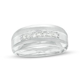 0.29 CT. T.W. Diamond Seven Stone Wedding Band in 10K White Gold
