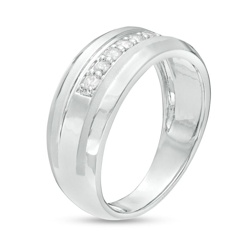 Main Image 3 of 0.29 CT. T.W. Diamond Seven Stone Wedding Band in 10K White Gold