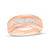 Men's 0.29 CT. T.W. Diamond Seven Stone Wedding Band in 10K Rose Gold