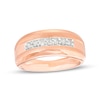 Thumbnail Image 0 of Men's 0.29 CT. T.W. Diamond Seven Stone Wedding Band in 10K Rose Gold