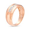 Thumbnail Image 2 of Men's 0.29 CT. T.W. Diamond Seven Stone Wedding Band in 10K Rose Gold