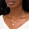 Thumbnail Image 1 of Cultured Freshwater Pearl Drop and Paper Clip Link Chain Necklace in 10K Gold