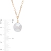 Freshwater Cultured Pearl Drop and Paper Clip Link Chain Necklace in 10K Gold