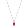 Thumbnail Image 1 of Oval Certified Ruby and Diamond Accent Split Bail Pendant in 10K Rose Gold