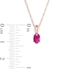 Thumbnail Image 2 of Oval Ruby and Diamond Accent Split Bail Pendant in 10K Rose Gold