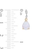 Thumbnail Image 2 of Pear-Shaped Lab-Created Opal and Diamond Accent Drop Earrings in 10K Gold