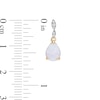 Thumbnail Image 3 of Pear-Shaped Lab-Created Opal and Diamond Accent Drop Earrings in 10K Gold