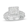 Thumbnail Image 0 of 2.00 CT. T.W. Quad Princess-Cut Diamond Frame Triple Row Engagement Ring in 14K White Gold (I/I2)