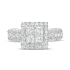 Thumbnail Image 2 of 2.00 CT. T.W. Quad Princess-Cut Diamond Frame Triple Row Engagement Ring in 14K White Gold (I/I2)