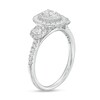 Thumbnail Image 2 of 0.75 CT. T.W. Oval Diamond Past Present Future® Double Frame Engagement Ring in 14K White Gold (I/SI2)