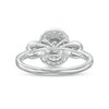 0.75 CT. T.W. Oval Diamond Past Present Future® Double Frame Engagement Ring in 14K White Gold (I/SI2)