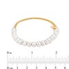 Thumbnail Image 2 of 5.0-5.5mm Cultured Freshwater Pearl Line Bracelet in 10K Gold – 7.5"