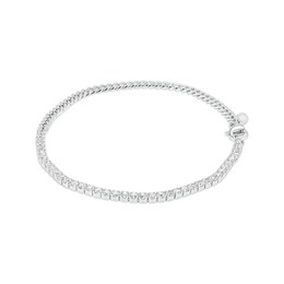 White Lab-Created Sapphire Line Bracelet in Sterling Silver – 7.5&quot;