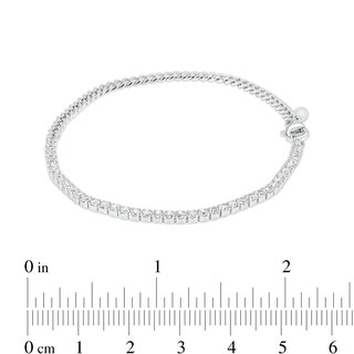 White Lab-Created Sapphire Line Bracelet in Sterling Silver – 7.5"