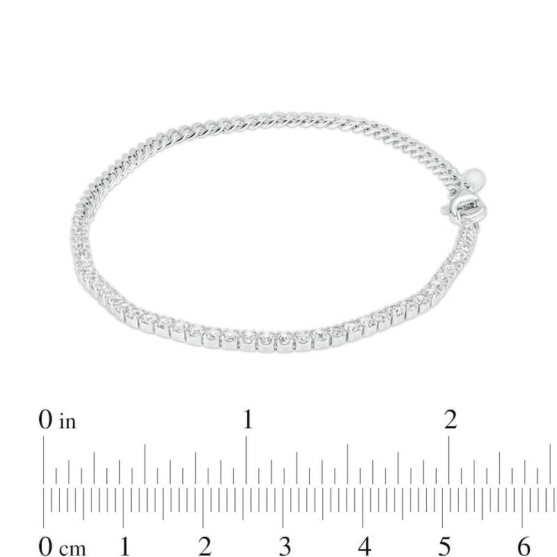 White Lab-Created Sapphire Line Bracelet in Sterling Silver – 7.5"