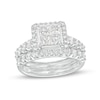 Thumbnail Image 0 of 2.00 CT. T.W. Quad Princess-Cut Diamond Frame Bridal Set in 14K White Gold (I/I2)