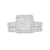 2.00 CT. T.W. Quad Princess-Cut Diamond Frame Bridal Set in 14K White Gold (I/I2)
