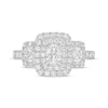 1.25 CT. T.W. Oval Diamond Past Present Future® Double Cushion-Shaped Frame Engagement Ring in 14K White Gold (I/SI2)