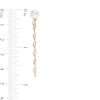 Thumbnail Image 2 of 6.0-6.5mm Cultured Freshwater Pearl Paper Clip Chain Drop Earrings in 10K Gold