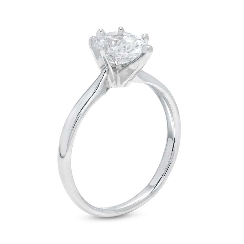 Main Image 3 of 1.00 CT. Certified Pear-Shaped Diamond Solitaire Engagement Ring in 14K White Gold (I/I2)