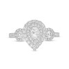 0.75 CT. T.W. Pear-Shaped Diamond Past Present Future® Double Frame Engagement Ring in 14K White Gold (I/SI2)