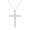 0.23 CT. T.W. Quad Diamond Cascading Cross Pendant in Sterling Silver