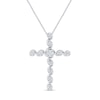 Thumbnail Image 0 of 0.23 CT. T.W. Quad Diamond Cascading Cross Pendant in Sterling Silver