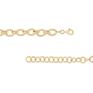 7.0mm Rope-Textured Link Chain Choker Necklace in 10K Gold – 16"