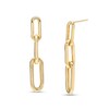 Thumbnail Image 1 of Graduated Paper Clip Chain Link Triple Drop Earrings in 10K Gold