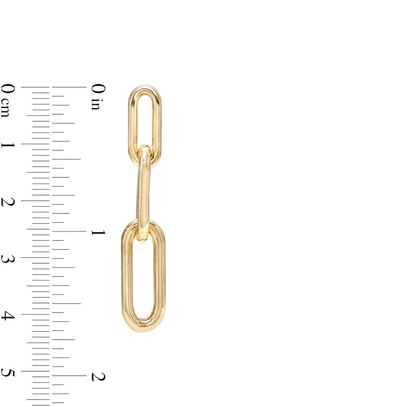 Main Image 3 of Graduated Paper Clip Chain Link Triple Drop Earrings in 10K Gold