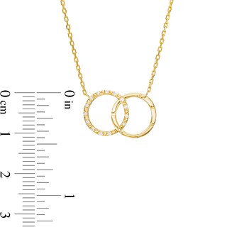 0.04 CT. T.W. Diamond Interlocking Circles Necklace in 10K Gold