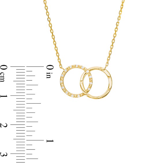 0.04 CT. T.W. Diamond Interlocking Circles Necklace in 10K Gold