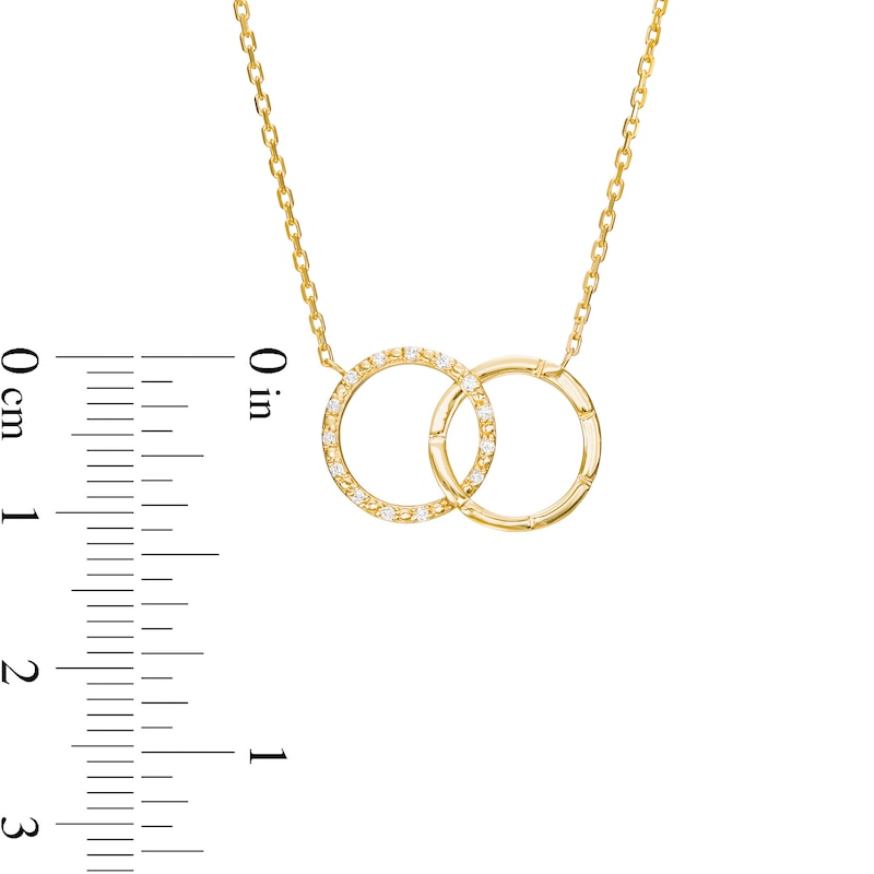 0.04 CT. T.W. Diamond Interlocking Circles Necklace in 10K Gold