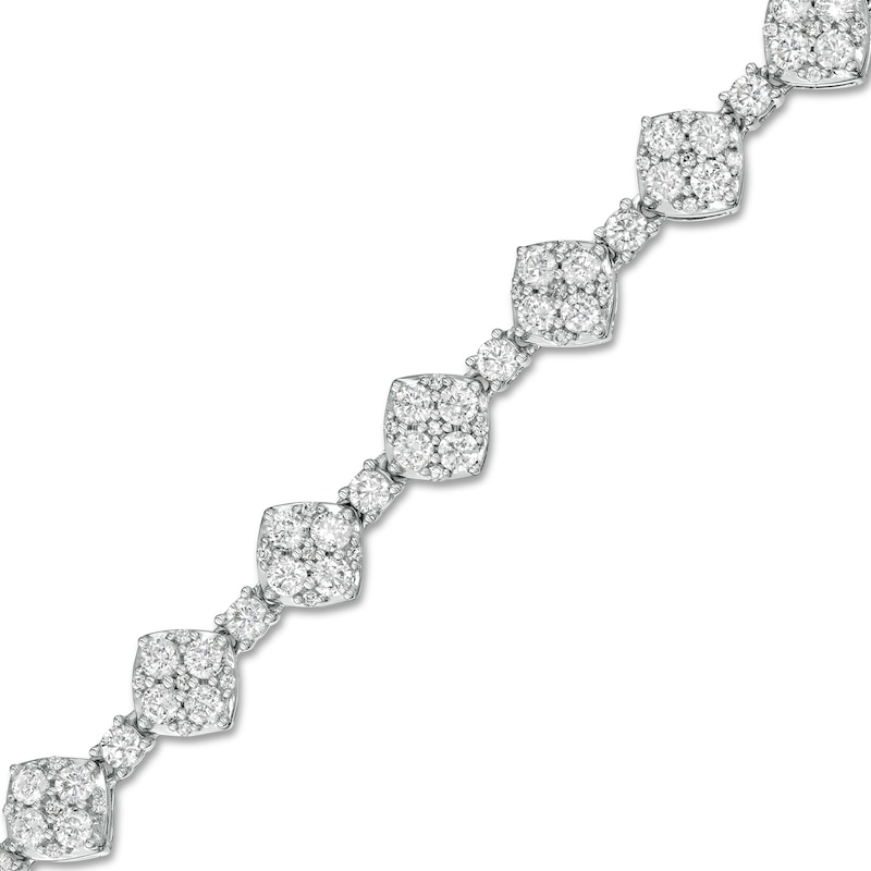 4.00 CT. T.W. Multi-Diamond Squares Bracelet in 10K White Gold|Peoples Jewellers